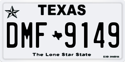 TX license plate DMF9149