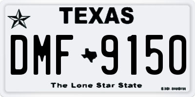 TX license plate DMF9150