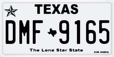 TX license plate DMF9165