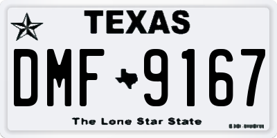 TX license plate DMF9167