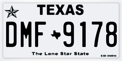TX license plate DMF9178