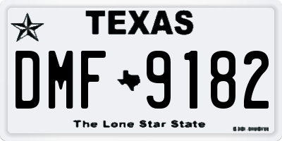 TX license plate DMF9182