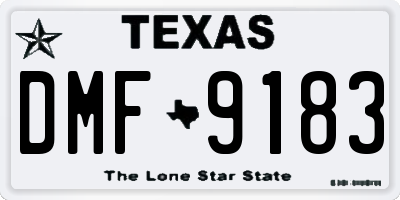 TX license plate DMF9183