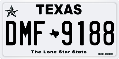 TX license plate DMF9188