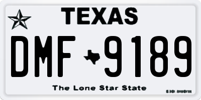 TX license plate DMF9189