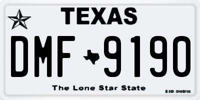 TX license plate DMF9190