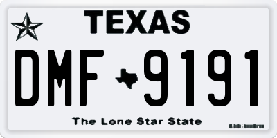 TX license plate DMF9191
