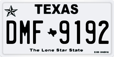 TX license plate DMF9192