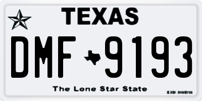 TX license plate DMF9193