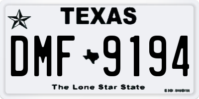 TX license plate DMF9194