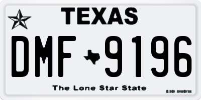 TX license plate DMF9196