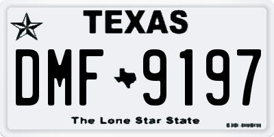TX license plate DMF9197