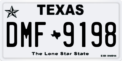 TX license plate DMF9198