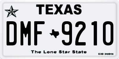 TX license plate DMF9210