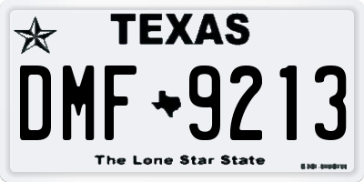 TX license plate DMF9213
