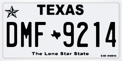 TX license plate DMF9214
