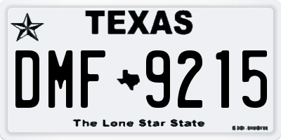 TX license plate DMF9215