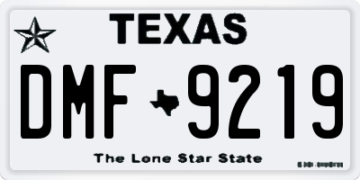 TX license plate DMF9219