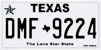 TX license plate DMF9224