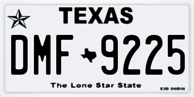 TX license plate DMF9225