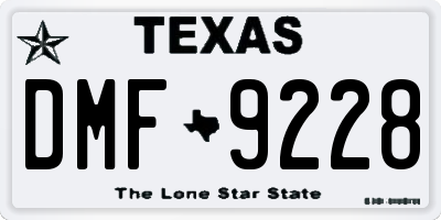 TX license plate DMF9228