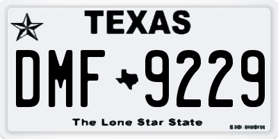 TX license plate DMF9229