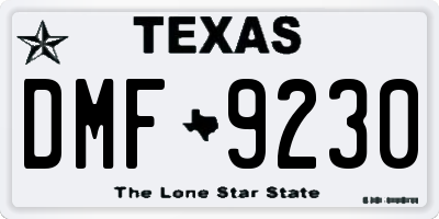 TX license plate DMF9230