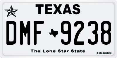 TX license plate DMF9238