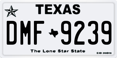 TX license plate DMF9239