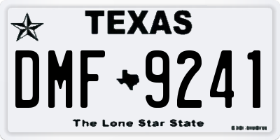 TX license plate DMF9241