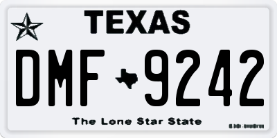 TX license plate DMF9242