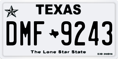 TX license plate DMF9243