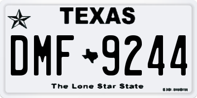 TX license plate DMF9244