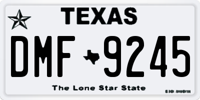 TX license plate DMF9245