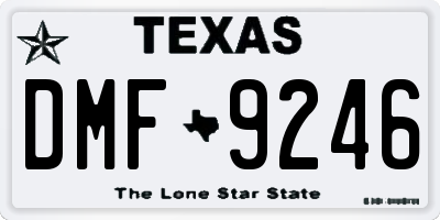 TX license plate DMF9246