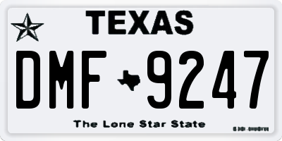 TX license plate DMF9247