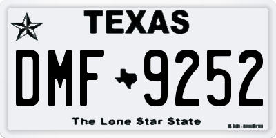 TX license plate DMF9252