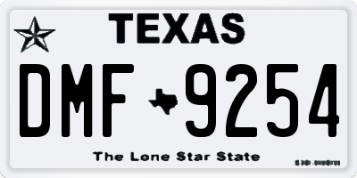 TX license plate DMF9254