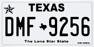 TX license plate DMF9256