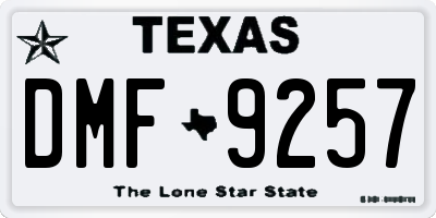 TX license plate DMF9257