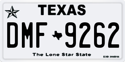TX license plate DMF9262