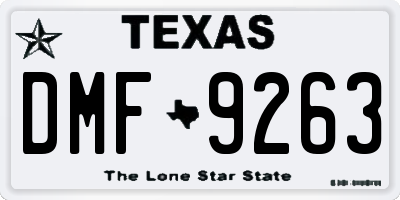 TX license plate DMF9263