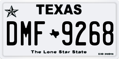 TX license plate DMF9268