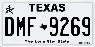 TX license plate DMF9269