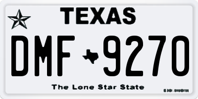 TX license plate DMF9270