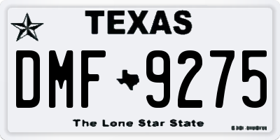 TX license plate DMF9275