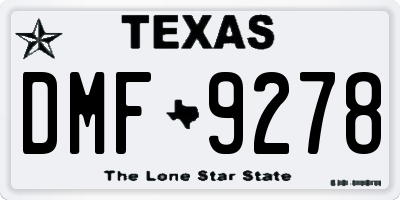 TX license plate DMF9278