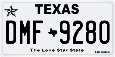 TX license plate DMF9280