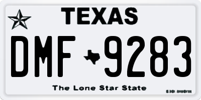 TX license plate DMF9283