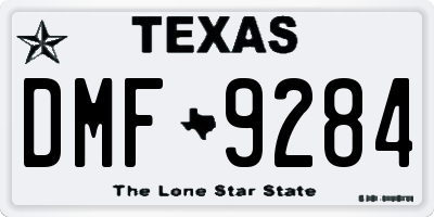 TX license plate DMF9284